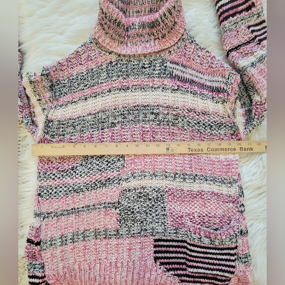 Sparrow Multicolor Patchwork Turtleneck Sweater - image 4